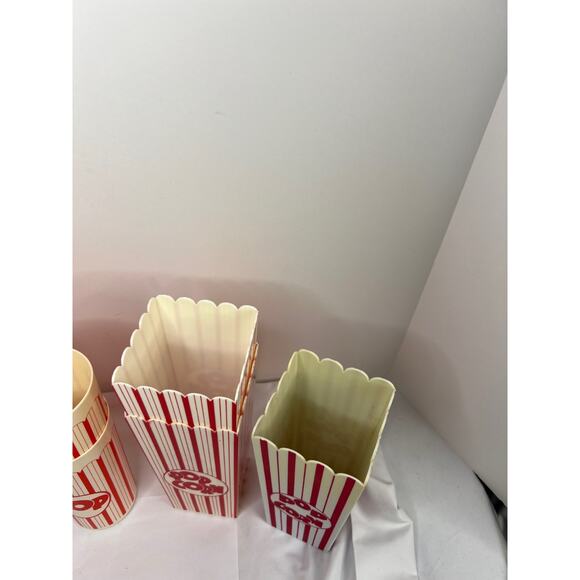 Vintage Dayton Hudson 6 Piece Popcorn Party Set Box Plastic Buckets Cups 1989 - Picture 6 of 9